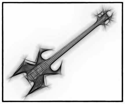 Guitar Fractal Stock Illustration