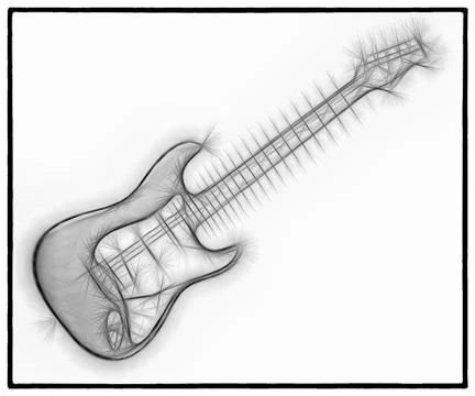 Guitar Fractal Stock Illustration