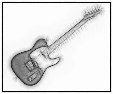 Guitar Fractal Stock Illustration