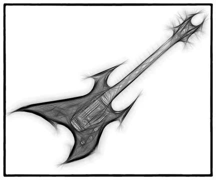 Guitar Fractal Stock Illustration