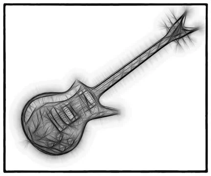 Guitar Fractal Stock Illustration