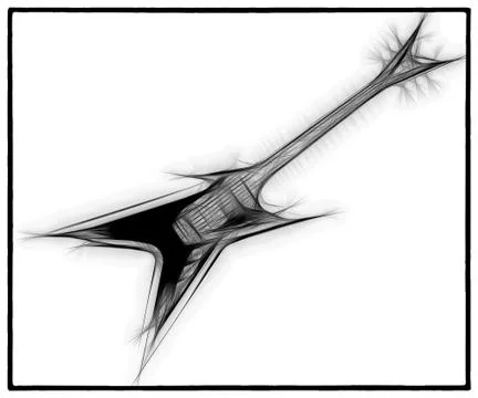 Guitar Fractal Stock Illustration