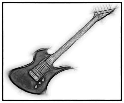 Guitar Fractal Stock Illustration