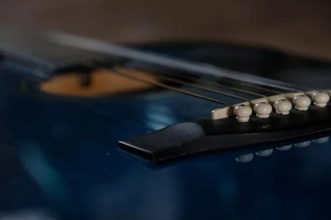 Guitar gold strings Stock Photos
