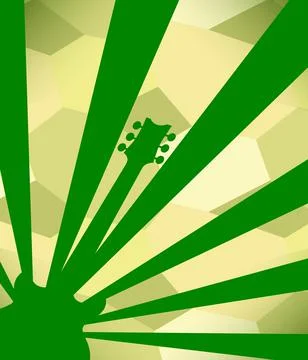 Guitar Green Poster Background Stock Illustration