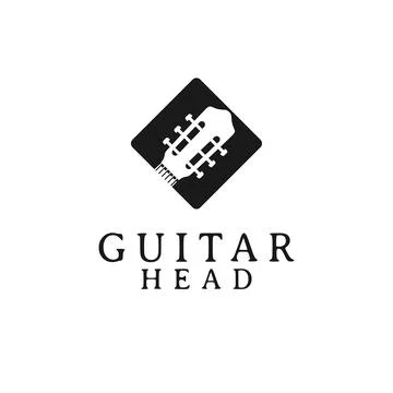 Guitar Head Logo Stock Illustration