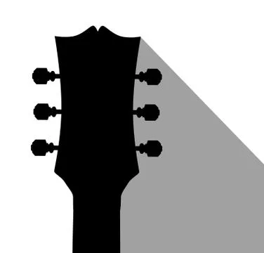 Guitar Headstock With Shadow Stock Illustration