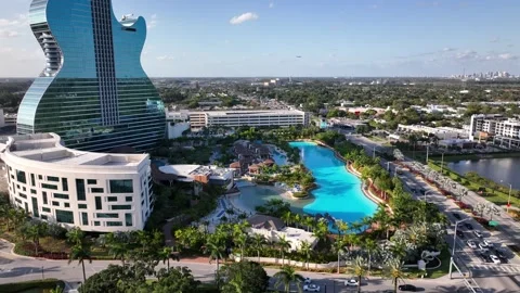 Guitar Hotel Fly In Stock Footage 242120356