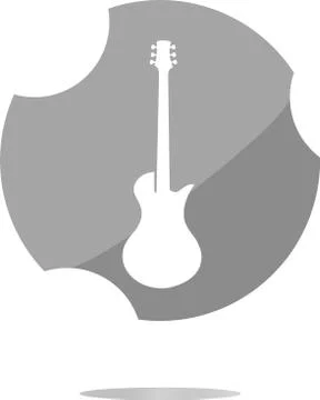 Guitar icon button . Flat sign isolated on white background Stock Illustration
