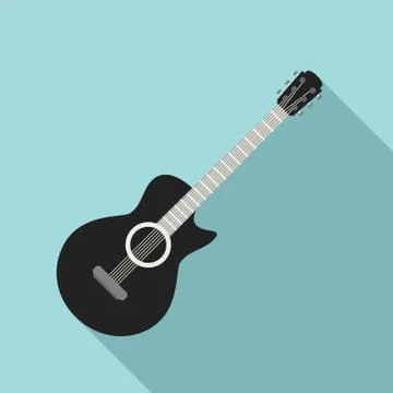 Guitar icon, flat style Stock-Illustration