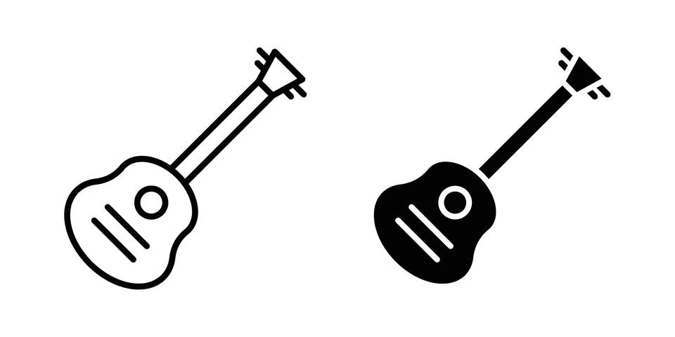 Guitar icon Illustration set. Vector Eps10 for apps Stock Illustration