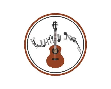 Guitar icon logo vector illustration design Stock Illustration