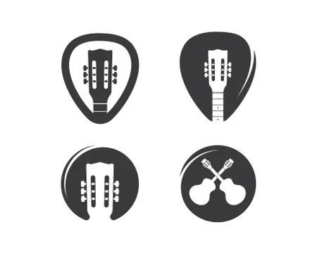 Guitar icon logo vector illustration design Stock Illustration