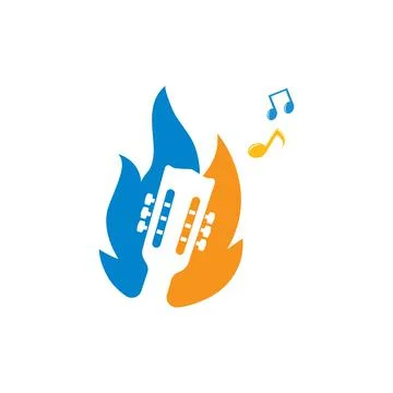 Guitar icon logo vector illustration design Stock-Illustration