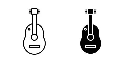 Guitar icon. Style is flat and line symbol Stock Illustration