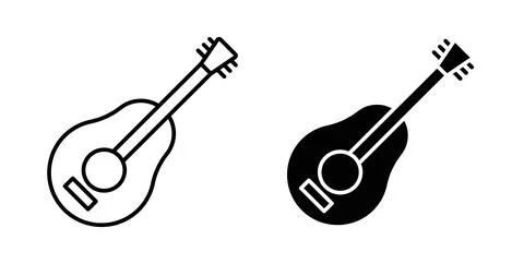 Guitar icon symbol. Flat Vector illustration Stock Illustration