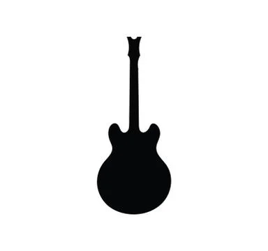 Guitar icon vector, Acoustic musical instrument sign Isolated on white backgr Stock Illustration