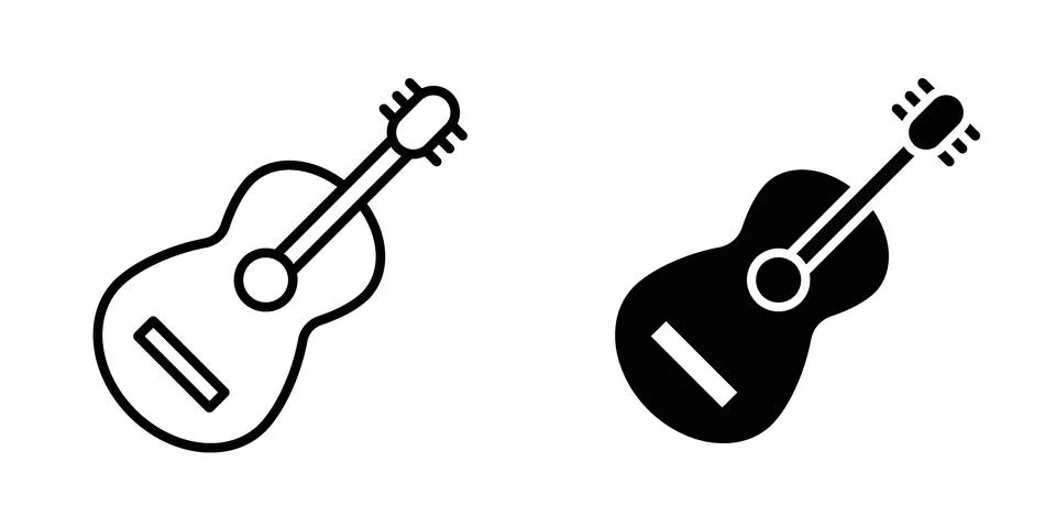 Guitar icon vector design illustrations Stock Illustration