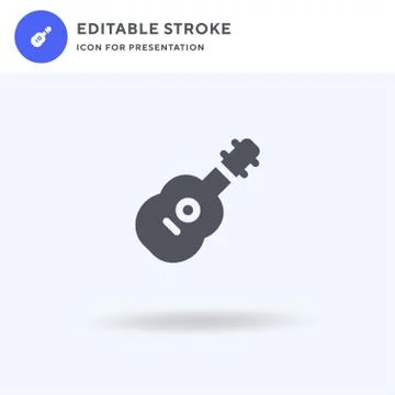 Guitar icon vector, filled flat sign, solid pictogram isolated on white, logo Illustrazione stock