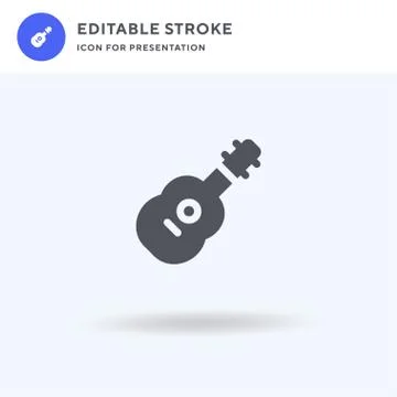 Guitar icon vector, filled flat sign, solid pictogram isolated on white, logo 스톡 일러스트
