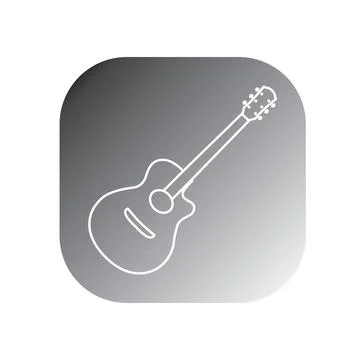 Guitar icon vector template Stock Illustration