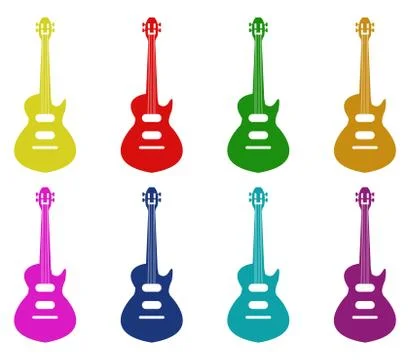 Guitar icon on white background Stock Illustration