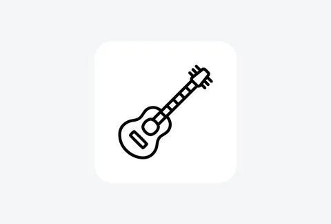 Guitar instrument fully editable vector icon Stock Illustration