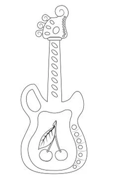 Guitar isolated on white background Stock Illustration