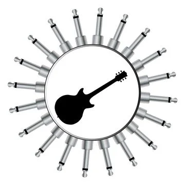 Guitar Jack Plug Mandala Stock-Illustration