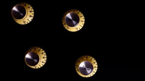 Guitar knobs . guitar parts closeup with copy space Stockfoto's
