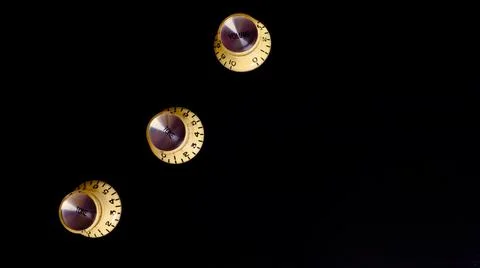 Guitar knobs . guitar parts closeup with copy space Stock Photos