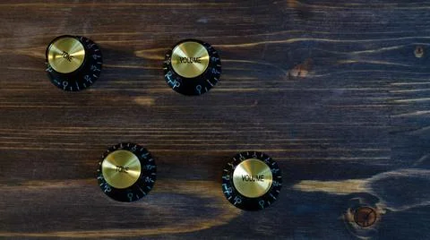 Guitar knobs . guitar parts closeup with copy space Stock Photos