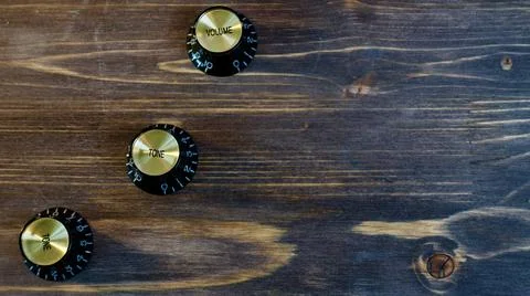 Guitar knobs . guitar parts closeup with copy space Stock Photos