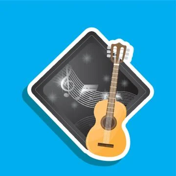 Guitar Label イラスト素材