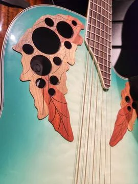 Guitar with Leaf Details Stock Photos