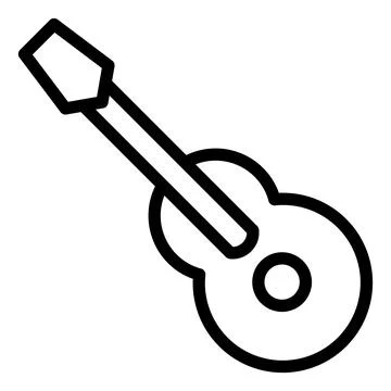 Guitar line icon vector illustration isolated on white background Stock Illustration
