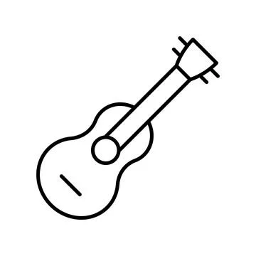 Guitar line vector icon on white background Stock Illustration