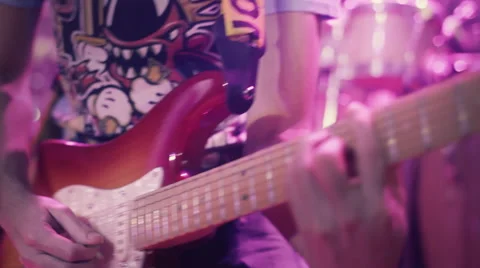 Guitar In Live Action on Stage Stock Footage 46259667
