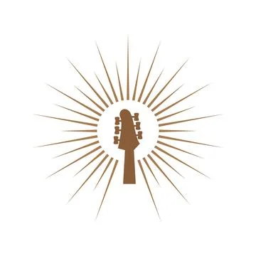 Guitar logo flat design Stock-Illustration
