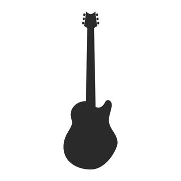 Guitar logo flat design Illustrazione stock