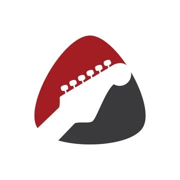 Guitar logo flat design Illustration