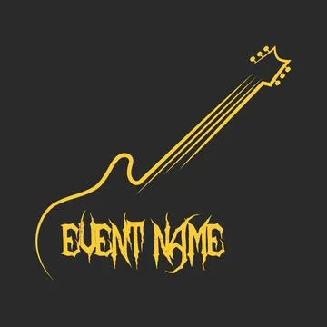 Guitar logo flat design Illustration
