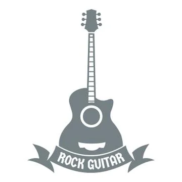 Guitar logo, simple gray style Stock Illustration