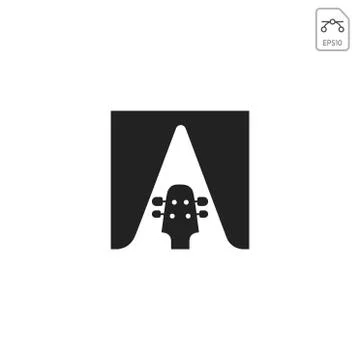 Guitar logo template vector icon illustration element isolated Stock Illustration