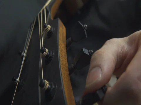Guitar Maker Testing Guitar Strings 動画素材 72607022