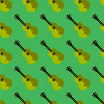 Guitar Musical Instrument Pattern Illustrazione stock