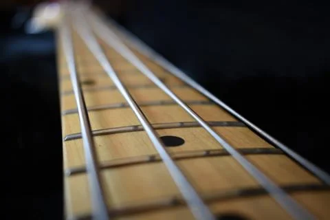 Guitar neck and strings Stock Photos