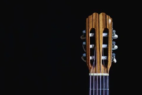 Guitar neck of a classical guitar Stock Photos