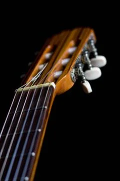 Guitar neck of a classical guitar Stock Photos