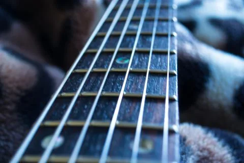 Guitar neck macro Stock Photos